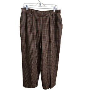 Vintage Country Sport David Smith Wool Blend Plaid Fully Lined Pants Size 16p